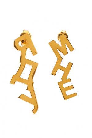 Позолоченные серьги-буквы Insight. Цвет: золотой