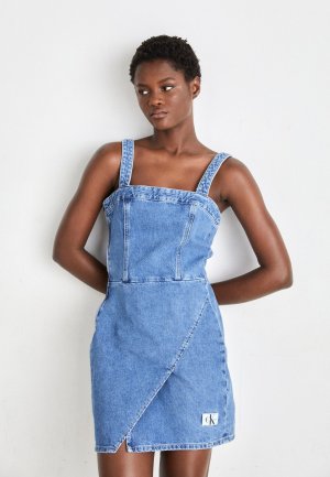 Джинсовое платье WRAP BODYCON DRESS , цвет denim medium Calvin Klein Jeans