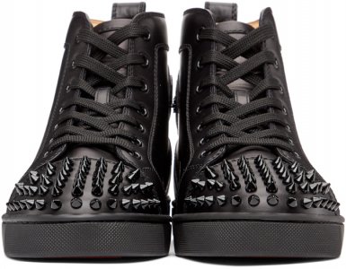 Black Lou Spikes High-Top Sneakers Christian Louboutin. Цвет: b049 black