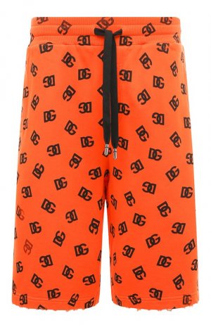 Хлопковые шорты Dolce & Gabbana. Цвет: оранжевый