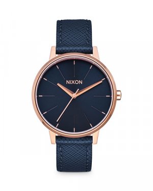 Кожаные часы Kensington, 36,5 мм , цвет Blue Nixon