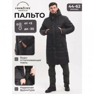 Пальто , размер 48-50, 170-176, черный CosmoTex. Цвет: черный