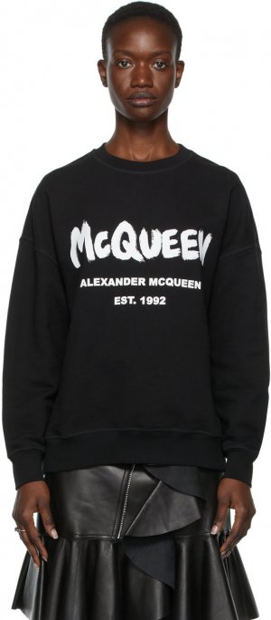 Черный свитшот с логотипом Alexander McQueen