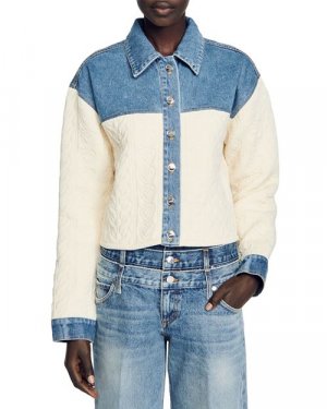 Пальто с джинсовой отделкой Ralph , цвет Ivory/Cream Sandro