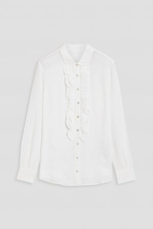 Льняная рубашка с рюшами 120% LINO, белый Lino