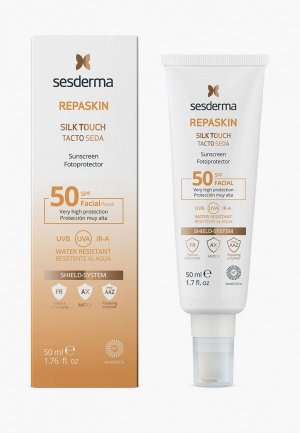 Крем солнцезащитный Sesderma с нежностью шелка для лица SPF50 REPASKIN SILK TOUCH, 50 мл. Цвет: прозрачный
