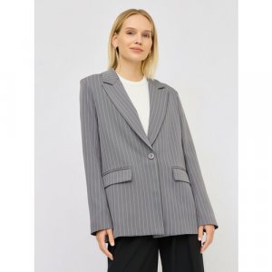 Пиджак , размер 46, серый Olya Stoforandova. Цвет: серый/светло-серый