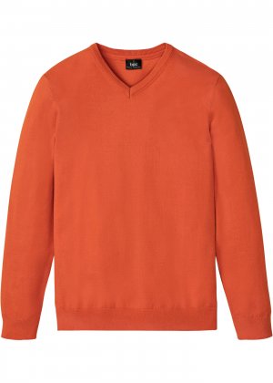 Пуловер bonprix. Цвет: оран-жевый