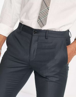 Бирюзовые костюмные брюки узкого кроя Premium Jack & Jones