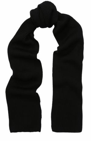 Шерстяной вязаный шарф C.P. Company. Цвет: черный