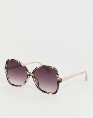 70s oversized sunglasses in brown Stradivarius. Цвет: коричневый