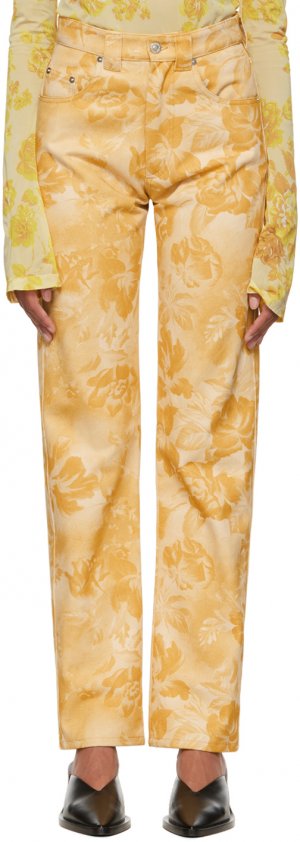 Желтые джинсы прямого кроя Kwaidan Editions