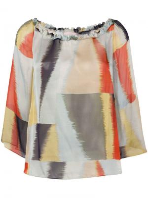 Блузка с рукавами 3/4 принтом Kristina Ti. Цвет: разноцветный