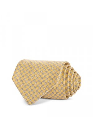 Классический шелковый галстук с черепаховым принтом , цвет Yellow Ferragamo