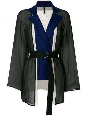 Пиджак с полупрозрачной вставкой и поясом Pierantoniogaspari. Цвет: многоцветный