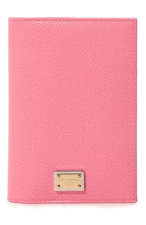 Кожаная обложка для паспорта Dolce & Gabbana. Цвет: розовый