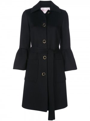 Пальто с расклешенными рукавами и поясом Carolina Herrera. Цвет: черный