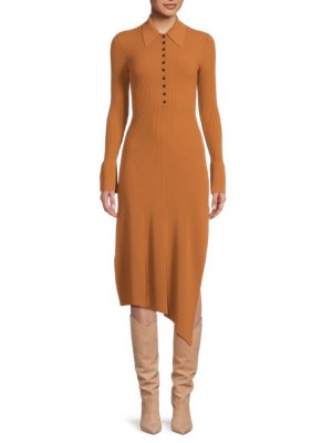 Платье-свитер с копьевидным воротником , цвет Cognac A.L.C.