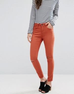 Укороченные джинсы скинни Freya Waven. Цвет: оранжевый