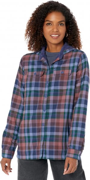 Фланелевая рубашка на флисовой подкладке, толстовка в клетку , цвет Black Plum L.L.Bean