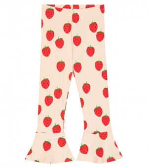 Расклешенные брюки Strawberry из смесового хлопка , белый Mini Rodini