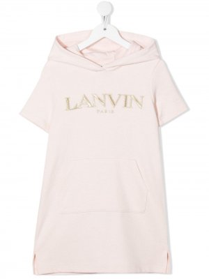 TEEN logo-print hoodie dress LANVIN Enfant. Цвет: розовый