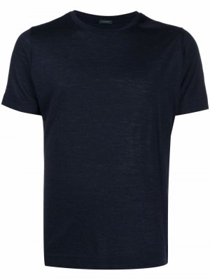 Шерстяная футболка Zanone. Цвет: синий