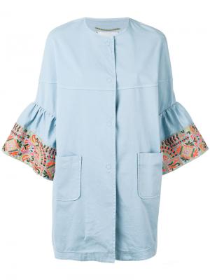 Embroidered sleeve coat Bazar Deluxe. Цвет: синий