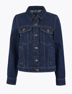 Джинсовый пиджак на пуговицах, Marks&Spencer Marks & Spencer. Цвет: индиго