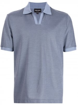 Рубашка поло с короткими рукавами Giorgio Armani. Цвет: синий