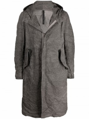 Куртка с жатым эффектом и капюшоном Poème Bohémien. Цвет: серый