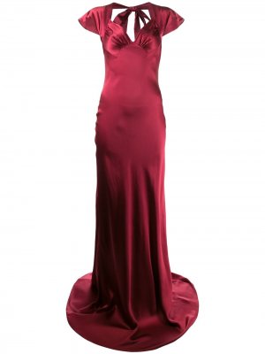 Длинное атласное платье Lake Katharine Hamnett London. Цвет: красный
