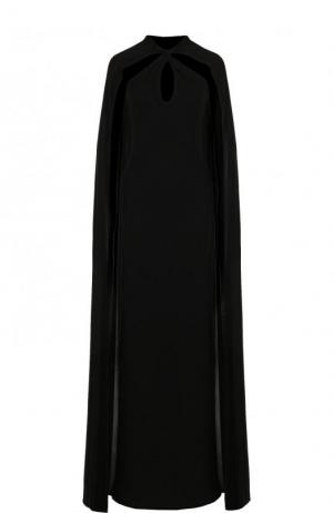 Бархатное платье-макси с кейпом Dsquared2. Цвет: черный