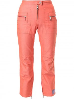 Укороченные брюки Sports Line на молнии Chanel Pre-Owned. Цвет: оранжевый