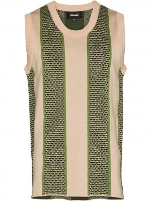 Striped knitted vest Ahluwalia. Цвет: бежевый