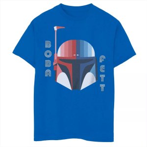 Красно-бело-синяя футболка со шлемом 's Star Wars для мальчиков 8-20 лет с Бобой Феттом Disney