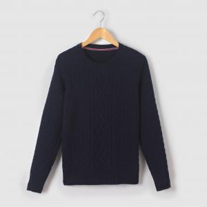 Пуловер из трикотажа утепленный, 10-16 лет R essentiel. Цвет: синий морской
