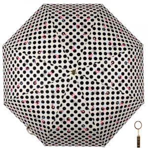 Комплект брелок+зонт складной женский автоматический 16061 FJ бежевый Flioraj