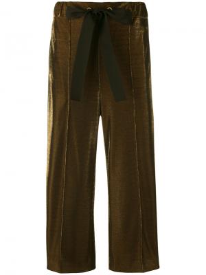 Укороченные брюки с отблеском Fendi. Цвет: коричневый