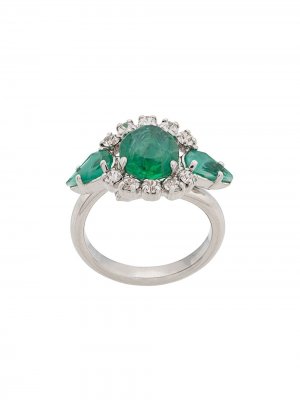 Декорированное кольцо 1981-го года Christian Dior x Susan Caplan. Цвет: серебристый