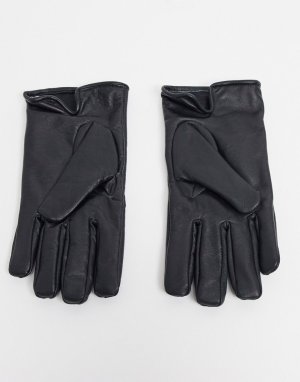 Кожаные перчатки в рабочем стиле -Черный Bolongaro Trevor