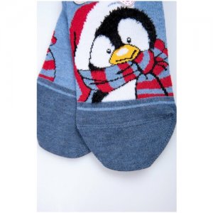 Женские носочки Пингвиненок в шарфике размер 25 Брестские. Цвет: голубой