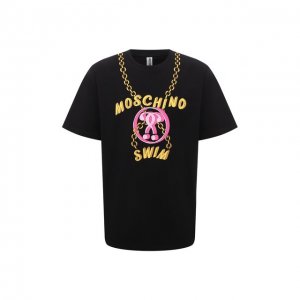 Хлопковая футболка Moschino. Цвет: чёрный