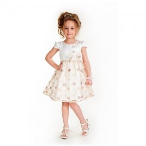 Платье, размер 3-4/98-104, бежевый, белый Cascatto. Цвет: бежевый