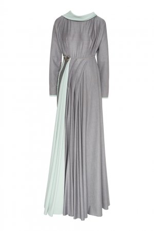 Шелковое платье серого цвета Igor Gulyaev. Цвет: серый