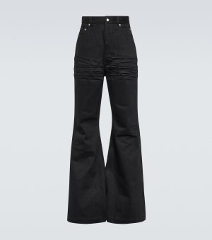 Текстурированные расклешенные джинсы , черный Rick Owens