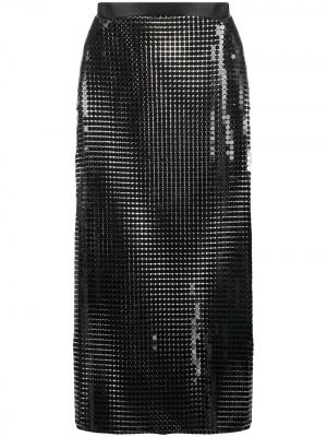 Декорированная юбка миди с разрезами сбоку Christopher Kane. Цвет: черный