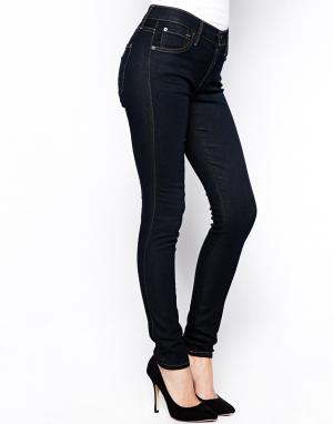 Темно-синие супероблегающие джинсы-леггинсы с 5 карманами Twiggy James Jeans. Цвет: orion