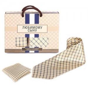 Подарочный набор: галстук и платок Любимому сыну нет бренда
