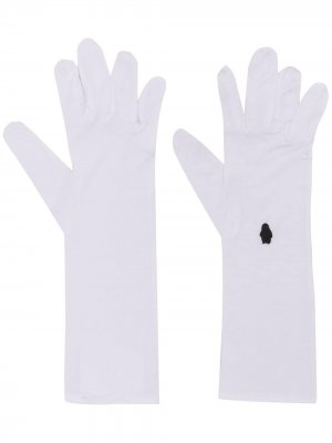 Slip-on embroidered gloves Styland. Цвет: белый
